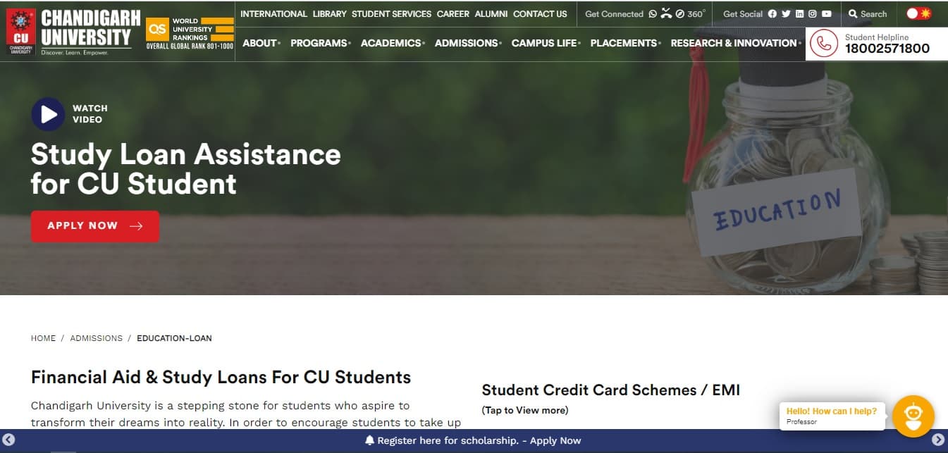 Financial Aid and Study Loans For CU Students